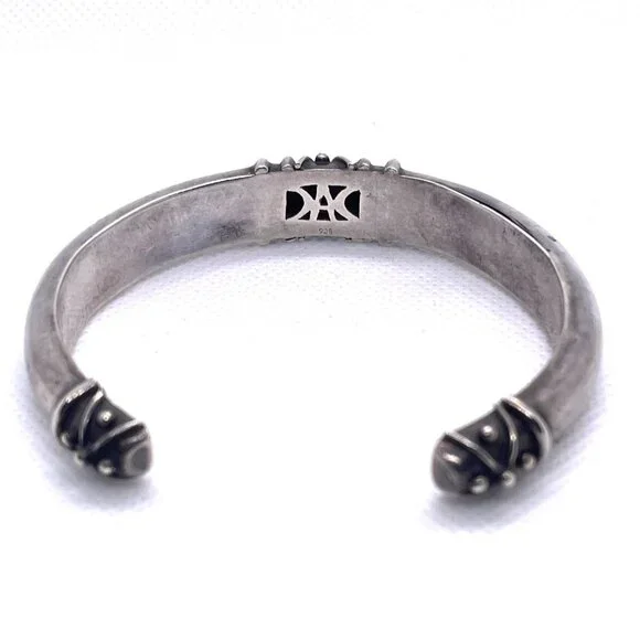 VTG Deborah Armstrong 925 Sterling Silver Hollow Dome Wrapped Wire Cuff Bracelet - Picture 14 of 16